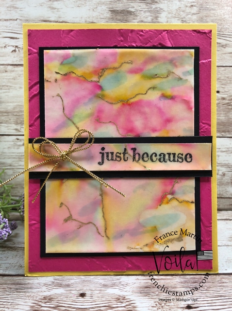 Stampin Blends on vellum for an impressive colorful background.