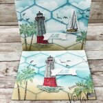 Tailored Tag Punch Ocean Scenery Patchwork greeting card.