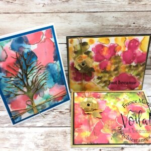 How To Make The Faux Watercolor On Vellum With Splash of Gilded Leafing