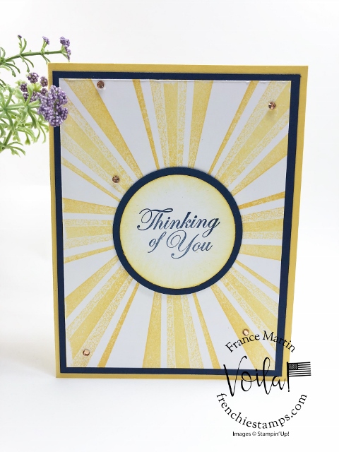 Simple Sunburst Card with After the Storm stamp set. 
