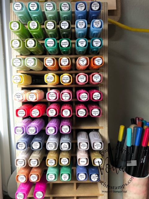 Tip To Organize Stampin' Blends with Labels.