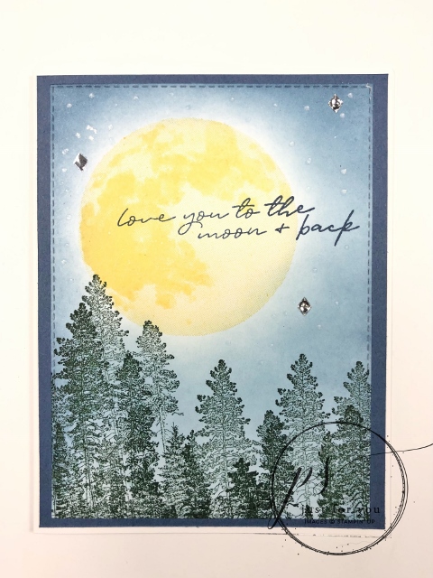Simple card with To The Moon stamp set. 