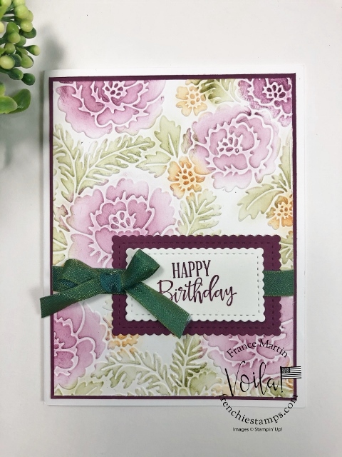 Birthday Card with Pretty Flowers embossing folder.