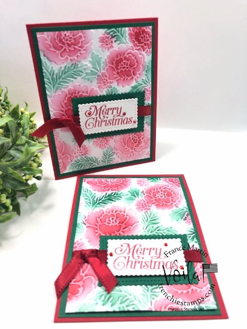 Christmas Card with the Pretty Flowers embossing folder