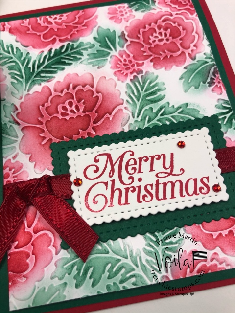 Christmas Card with Pretty Flowers embossing folder