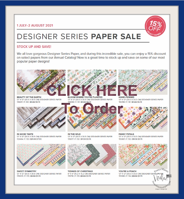 Stampin'Up! Designer Paper July 2021 sale.