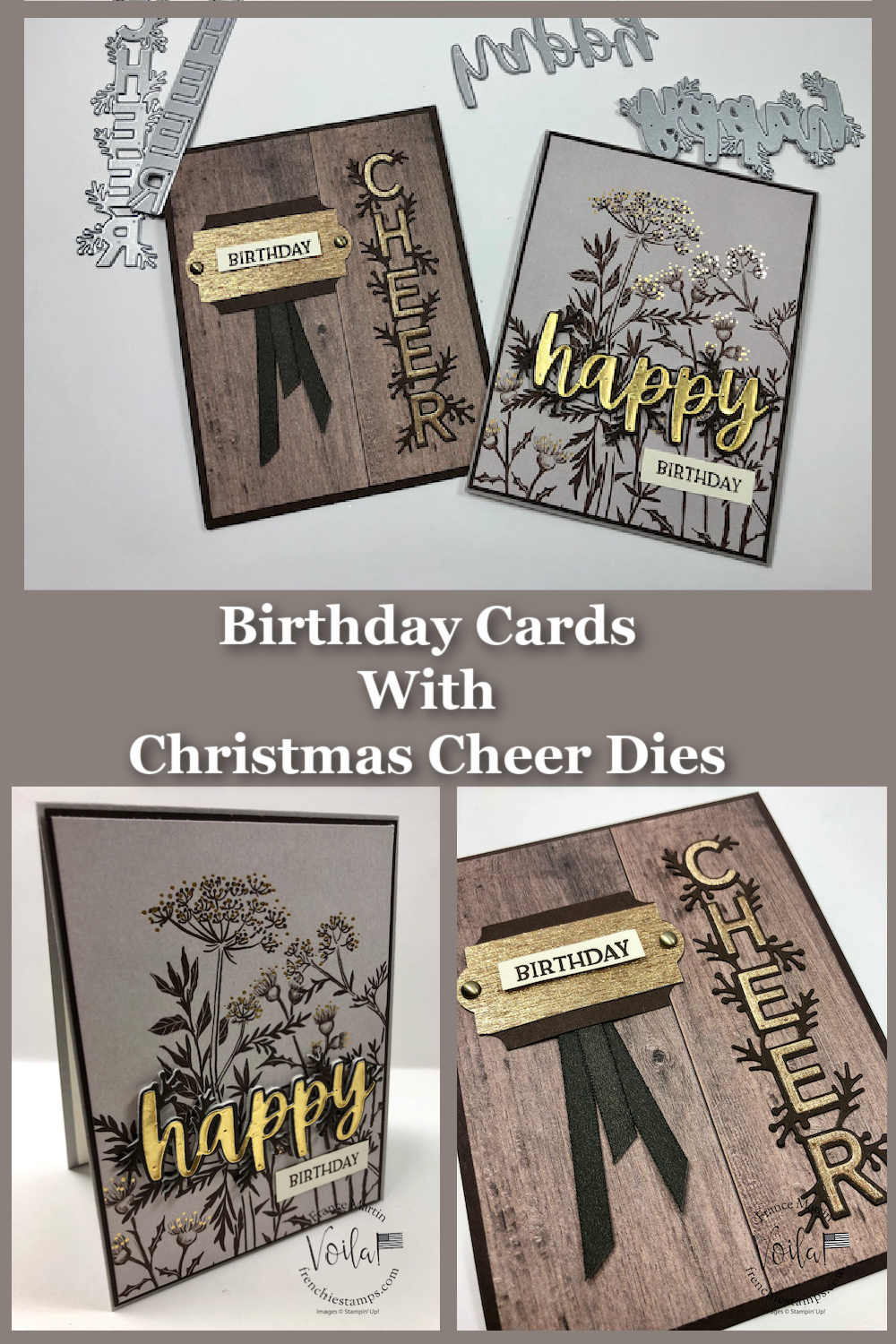 Birthday Cards with Christmas Cheer Dies