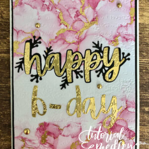 Christmas Cheer Happy Birthday card with Expression In Inks paper
