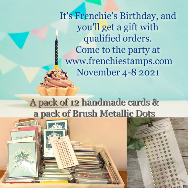 Frenchie's Birthday Celebration You'll Get a Gift with Qualified Orders. 