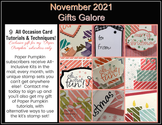 Gifts Galore Paper Pumpkin Kit and Nine Extra Cards Inspiration.
