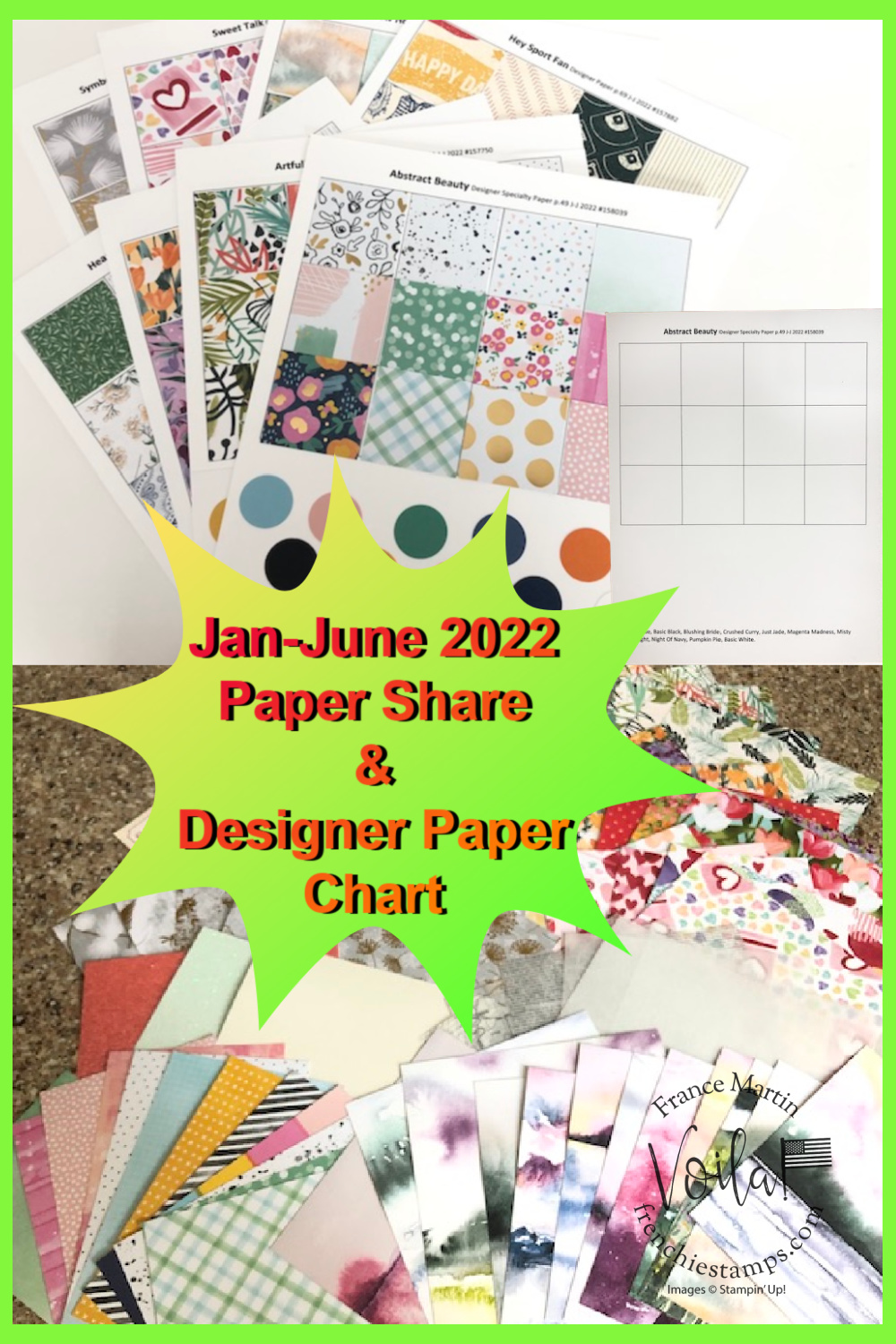 Designer Paper Share, Chart From the Jan-June 2022 Catalog