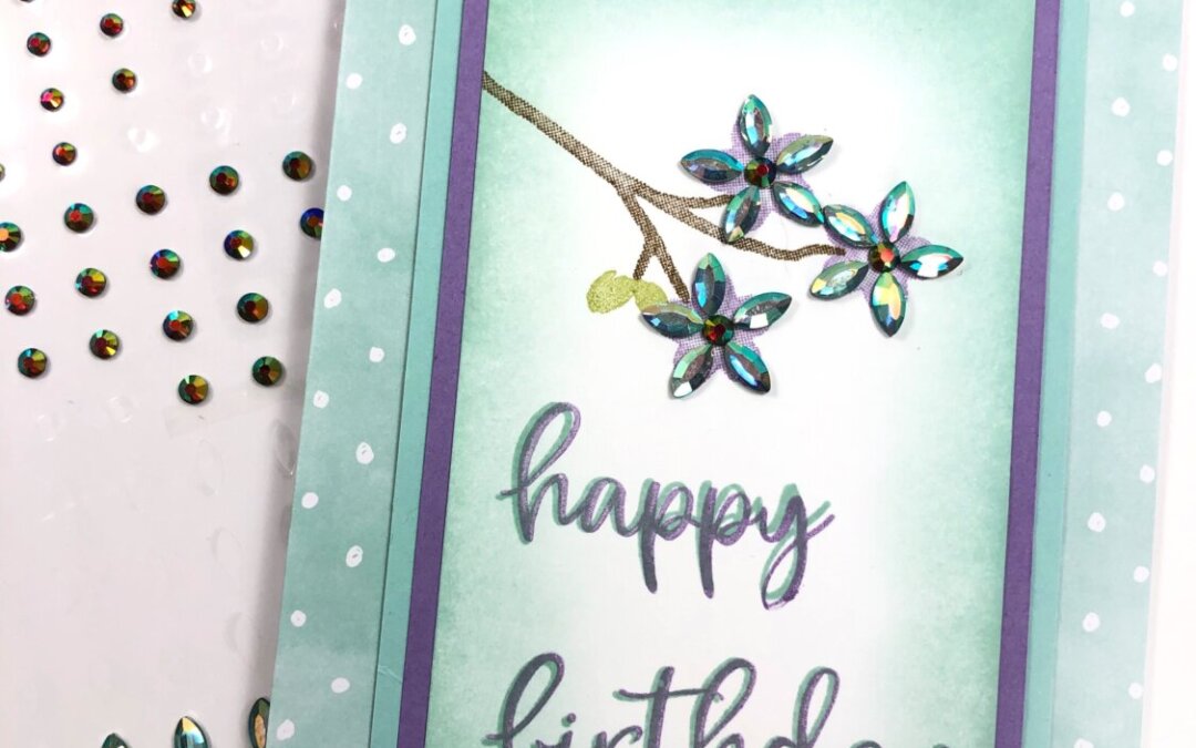 Gem Flowers On A Birthday Card