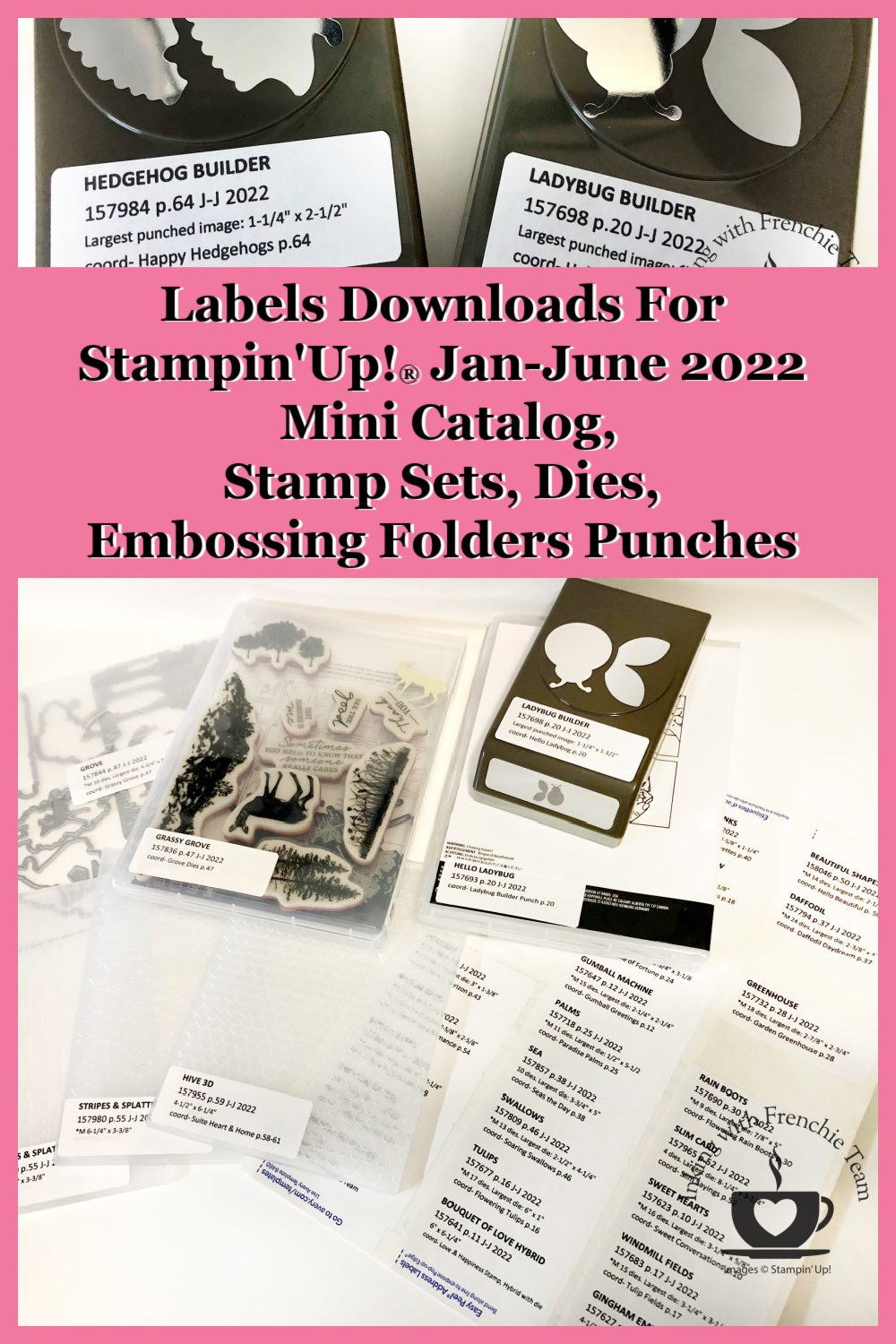 Labels to organize your Stampin\'Up!® products from the Jan-June  2022 Mini catalog