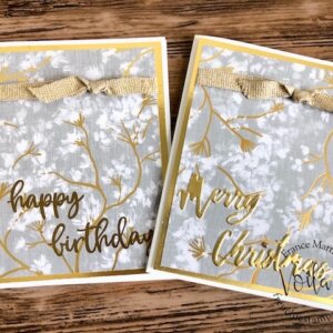 Christmas and Birthday Card with Symbols Of Fortune Designer Paper