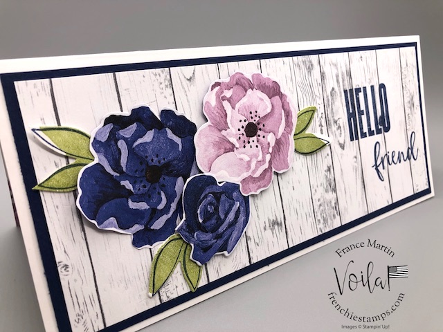 Slimline Card With Hues Of Happiness and Heart & Home Designer Paper
