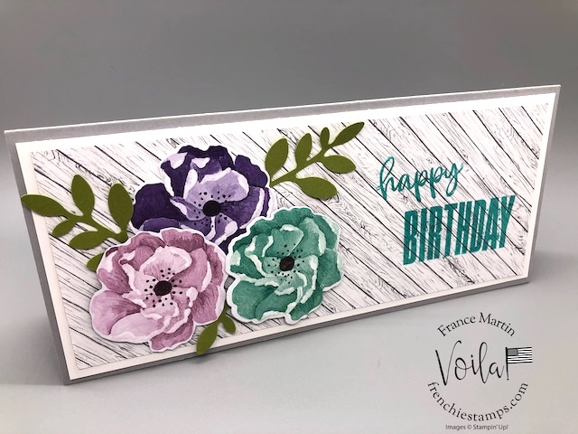 Slimline Card With Hues Of Happiness and Heart & Home Designer Paper