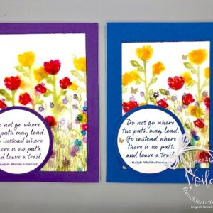 Watercolor Frame Card with the Wildflower Path