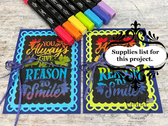 Rainbow Resist Joseph's Coat Technique with the stamp set Reasons To Smile