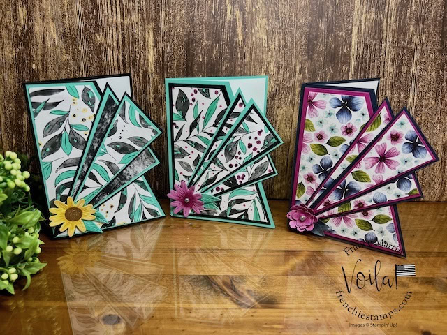 Fan Card Showcasing Designer Paper - Frenchie Stamps