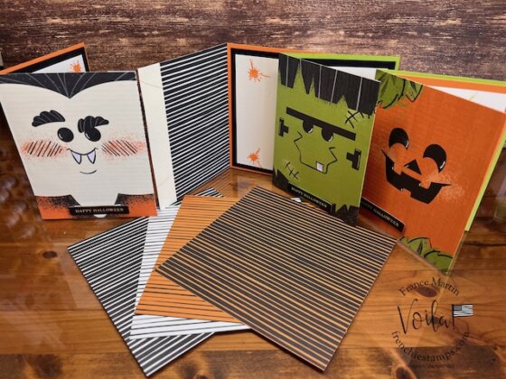 Showcasing Both Sides of Designer Series Paper — Spooktacular DSP Cards